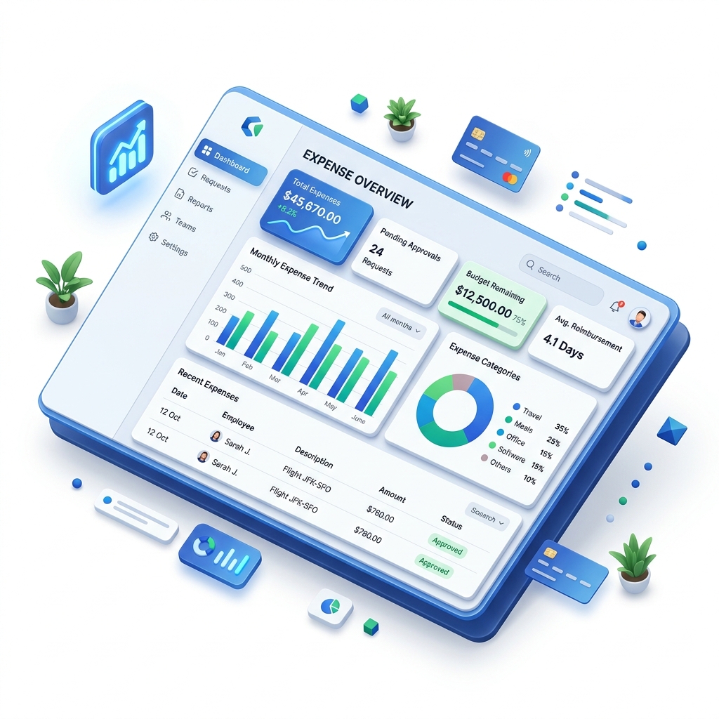 Zoho Expense Dashboard Mockup