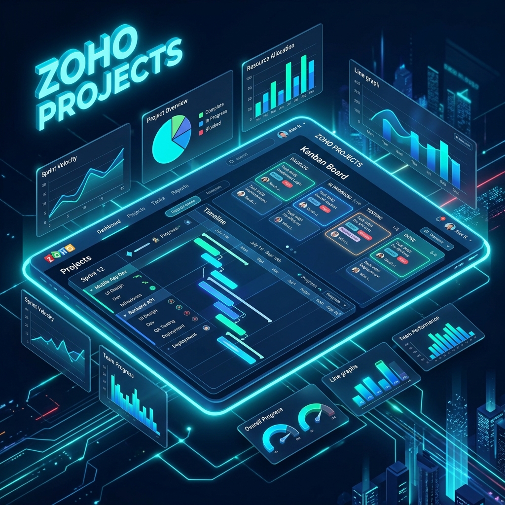 Zoho Projects Dashboard Mockup