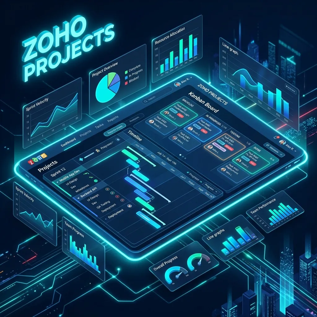 Zoho Projects Dashboard Mockup